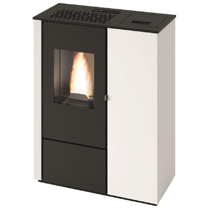Punto Fuoco 8029728034038 Stufa a Pellet Slim Aurora 8 kW Bianca 5 Stelle Con Telecomando
