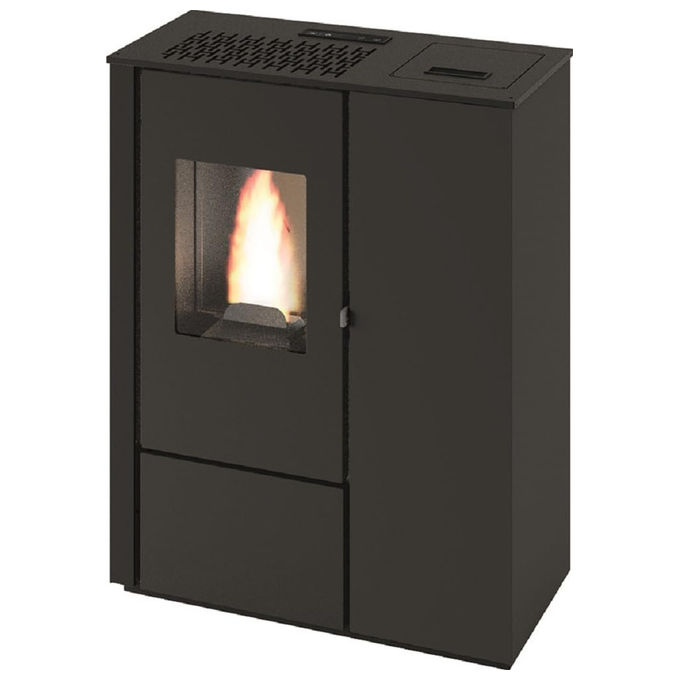 Punto Fuoco 8029728033963 Stufa a Pellet Aurora Slim 8 kW Nero Con Telecomando 5 Stelle