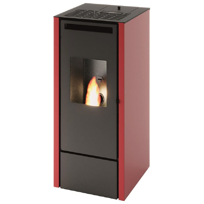 Punto Fuoco 8029728034014 Stufa a Pellet Vivian 11kW Rosso Con Telecomando 5 Stelle