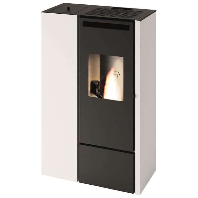 Punto Fuoco 8029728033970 Stufa a Pellet Clelia 11 kW Acciaio Verniciato Bianca Con Telecomando