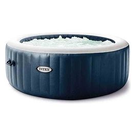 Intex 28430EX PureSpa Vasca Idromassaggio Gonfiabile Bubble Massage 4 posti 140 Getti Riscaldatore PVC Blu Navy 196x71 cm Con Accessori 4 posti Blu Navy