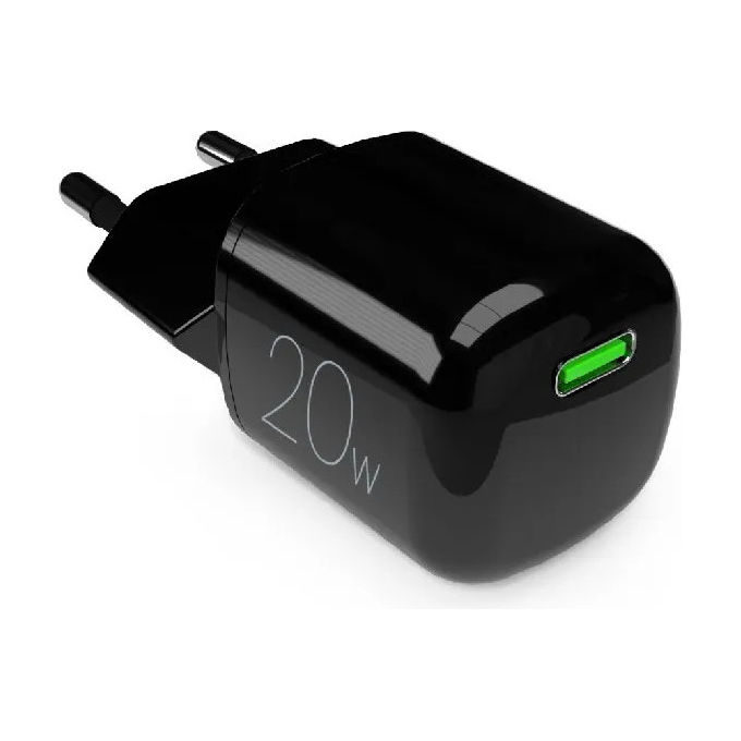 Puro PUFCMTCUSBC20WGBLK Caricabatterie da Muro MiniPro 20W USB-C GaN Nero Smartphone Tablet