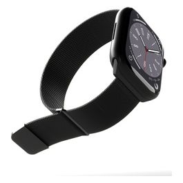 Cinturino Maglia Milanese per Apple Watch 42/44/45/49mm Nero