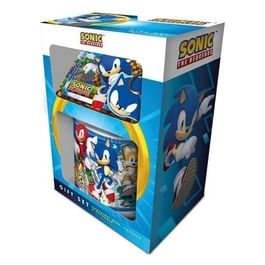 Set Regalo Videogioco Sonic The Hedgehog Mug  Sottobicchiere  Portachiavi