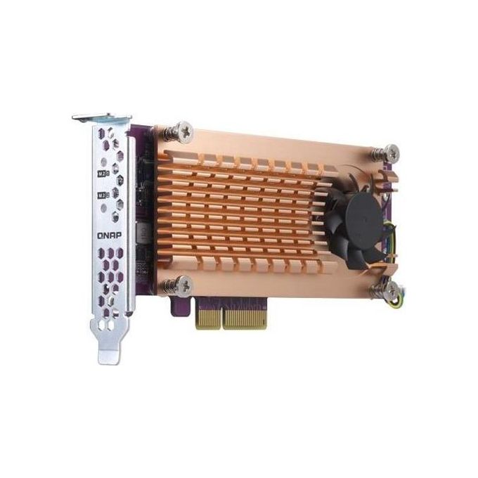 Qnap Dual M.2 PCIe Ssd Expansion Card up to Two M.2 2280/22110 M.2 PCIe Gen3 x4