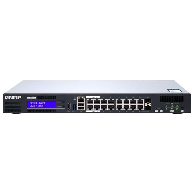 QNap QGD-1600P Switch Gestito Gigabit Ethernet 10/100/1000 Nero/Grigio Supporto Power over Ethernet