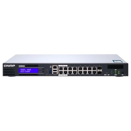 Qnap QGD-1600P Switch Gestito Gigabit Ethernet 10/100/1000 Nero/Grigio Supporto Power Over Ethernet