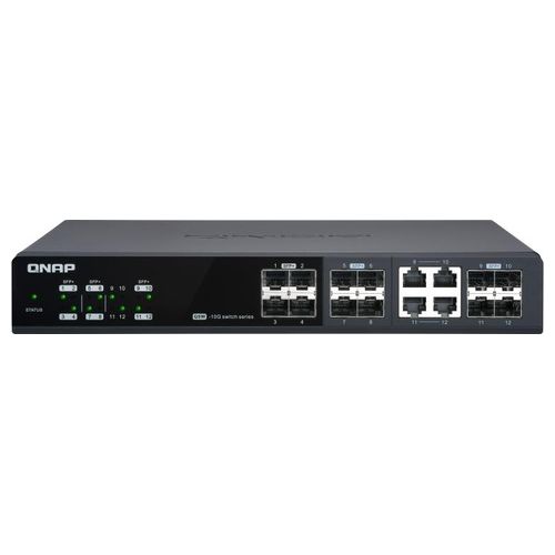 Qnap QSW-M1204-4C Switch di Rete Gestito 10G Ethernet 100/1000/10000 Nero