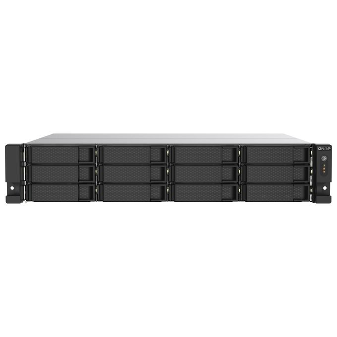 QNAP TS-1273AU-RP-8G TS-1273AU-RP-8G NAS Rack 2U Ryzen V1500B 8 GB DDR4 12 Bay 2.5GbE colore Nero Grigio Alluminio