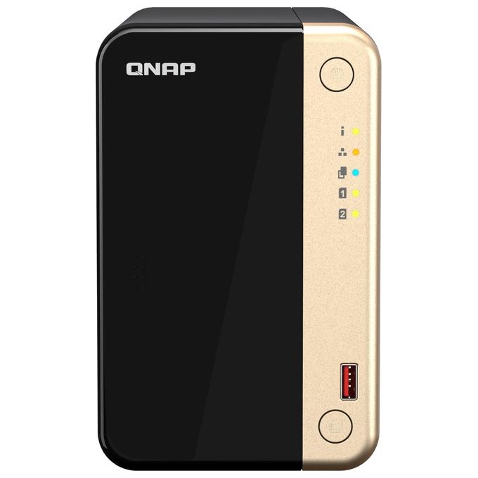 QNAP TS-264 NAS Tower Collegamento Ethernet LAN Nero-Oro N5095