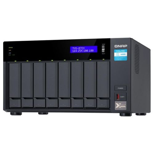 Qnap TVS-872X-I3-8G Server NAS e di Archiviazione Tower Collegamento Ethernet LAN Nero i3-8100T