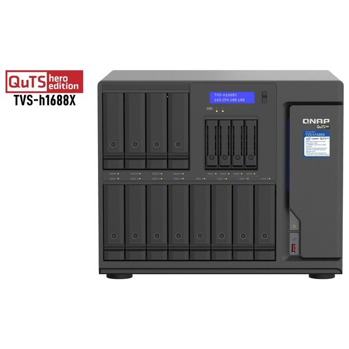 Qnap TVS-h1688X Nas Tower Collegamento Ethernet Lan Nero