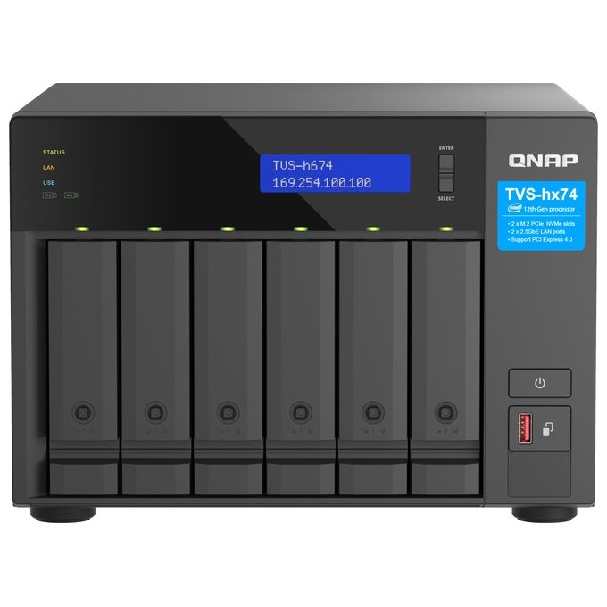 Qnap TVS-H674 NAS Tower Collegamento Ethernet LAN Nero i5-12400