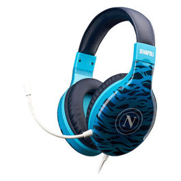 Cuffie Gaming Blu e Azzurro Napoli Waves Cablate Leggere Finitura Lucida