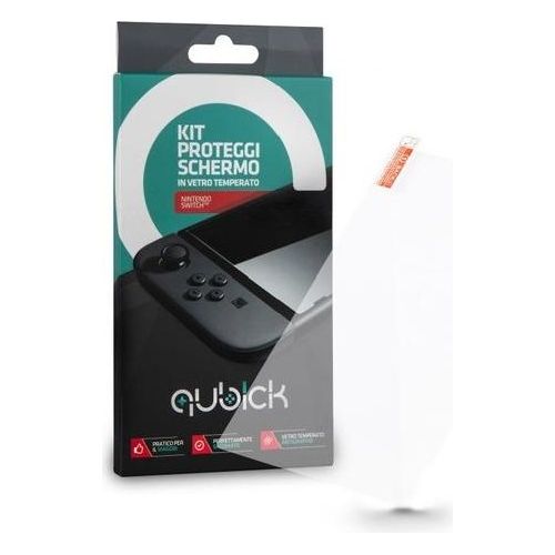 Qubick Kit Proteggi Schermo in Vetro Temperato per Nintendo Switch