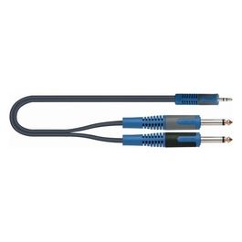 Quiklok Cavo Audio Da 2 Jack Mono Da 6,3mm A 1 Jack Mono Da 3,5mm 2mt