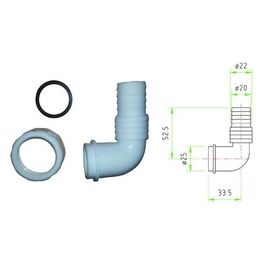 Raccordi per Scarico Lavatrici Polipropilene Curvi 1x 20-22