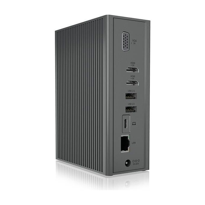 RaidSonic ICY BOX IB-DK2262AC Docking Station con Triplo Display in Alluminio