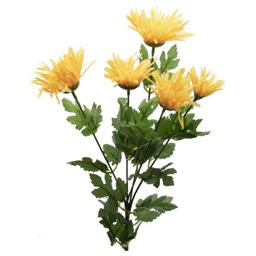 Rametto di Crisantemo in Plastica 72 cm Giallo