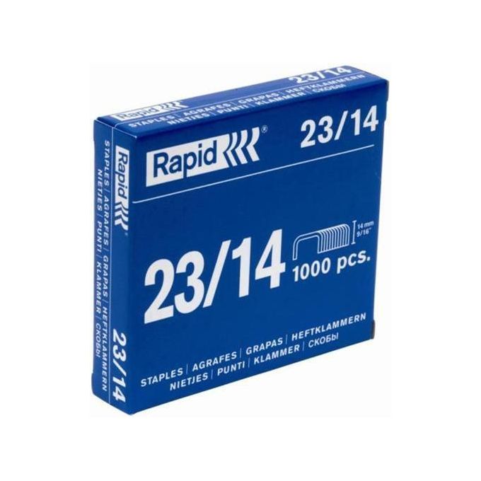 Rapid Punti Blue 23 14 Mm Zincati 1m 80-110 Fogli Per Le Cucitrici Hd Alti Spessori (box 1000 Pz)