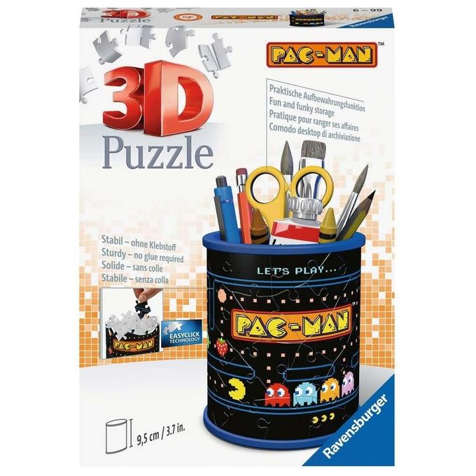 Ravensburger 3D Puzzle Portapenne Pac-Man 54 Pezzi
