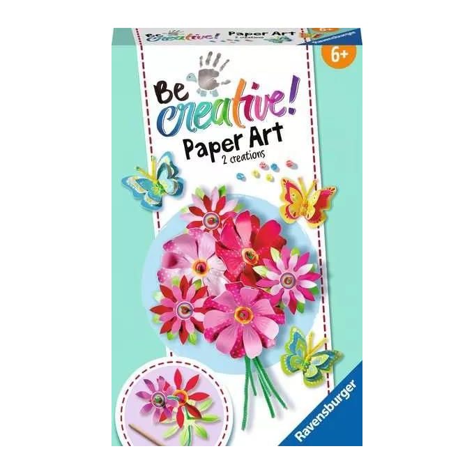 Image of Ravensburger Gioco Creativo Be Creative Paper Art 2 Creations Flowers