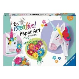 Gioco Creativo Be Creative Paper Art 3 Creations Flowers and Unicorn