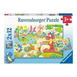 Ravensburger Puzzle 2x12 Pezzi Dinosauri Giocosi