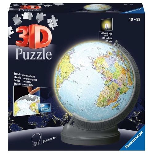 Ravensburger Puzzle 3D Mappamondo Luminoso