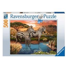Ravensburger Puzzle da 500 Pezzi Zebre alla Pozza d'Acqua