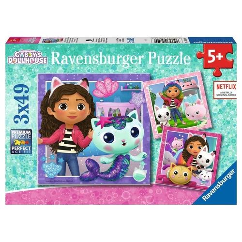 Ravensburger Puzzle Collezione 3x49 Pezzi Gabby's Dollhouse