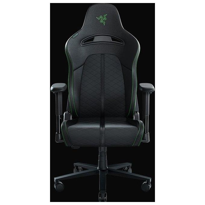 Razer Enki X Sedia da Gioco con Supporto Lombare Integrato Pelle Sintetica Multistrato Nero/Verde