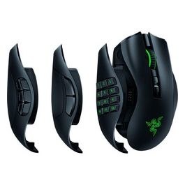 Razer Naga Pro Mouse da Gioco Wireless Modulare con Piastre Laterali Intercambiabili (HyperSpeed, 19 + 1 Pulsanti Programmabili, Interruttore Ottico del Mouse, Sensore Ottico 20K DPI Focus+) Nero