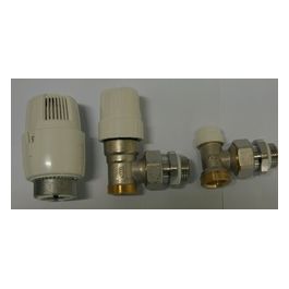 Valvola + Detentore Angolare Rame 1/2+Testa Tl70 Bianco