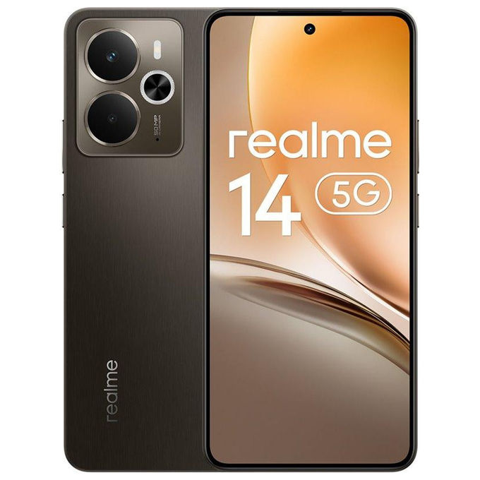 Realme 14 5G Smartphone 6.67'' 12GB RAM 256GB Android 15 Doppia SIM AMOLED 120Hz Snapdragon 6 Gen 4 colore Titanio