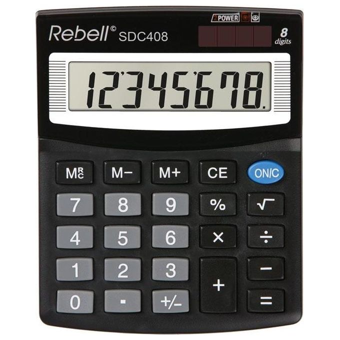 Rebell Sdc408 Calcolatrice da Scrivania Nero