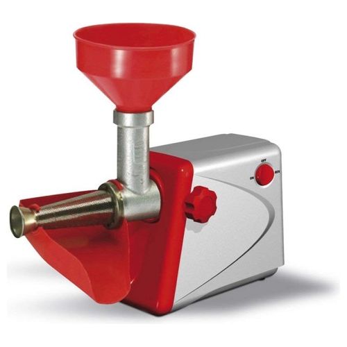 ARTUSS25 Spremipomodoro Elettrico 550W 100 Kg/h Filtro Inox 18/10 Inversione di Marcia Made in Italy colore Rosso Argento