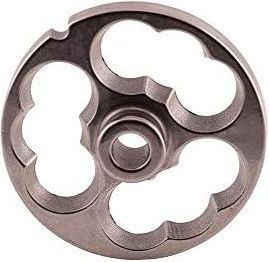 REBER piastra trafila acciaio temperato per tritacarne elettrico n.22 con 3 fori a losanga per cotiche cotenne