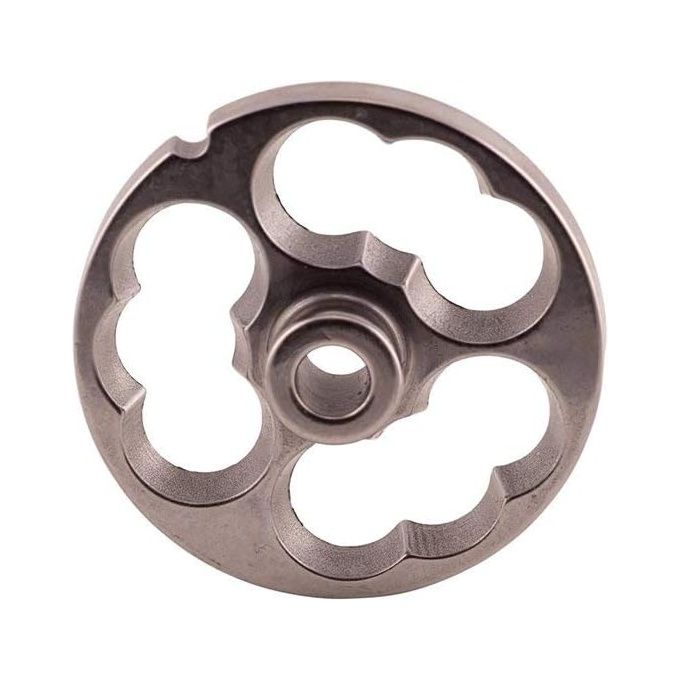 REBER piastra trafila acciaio temperato per tritacarne elettrico n.22 con 3 fori a losanga per cotiche cotenne