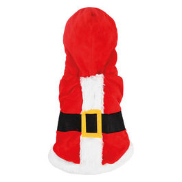 Cappottino per cani Babbo Natale S - Lunghezza dorso 35 cm Rosso Bianco Nero