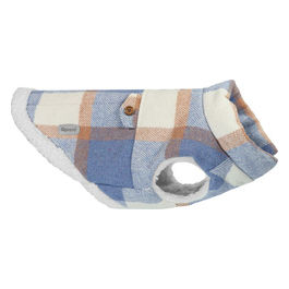 Cappottino per cani Scottish XXS - Lunghezza dorso 25 cm Blu,BiancoMarrone