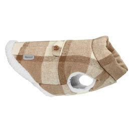 Cappottino per cani Scottish M - Lunghezza dorso 40 cm Marrone, Beige