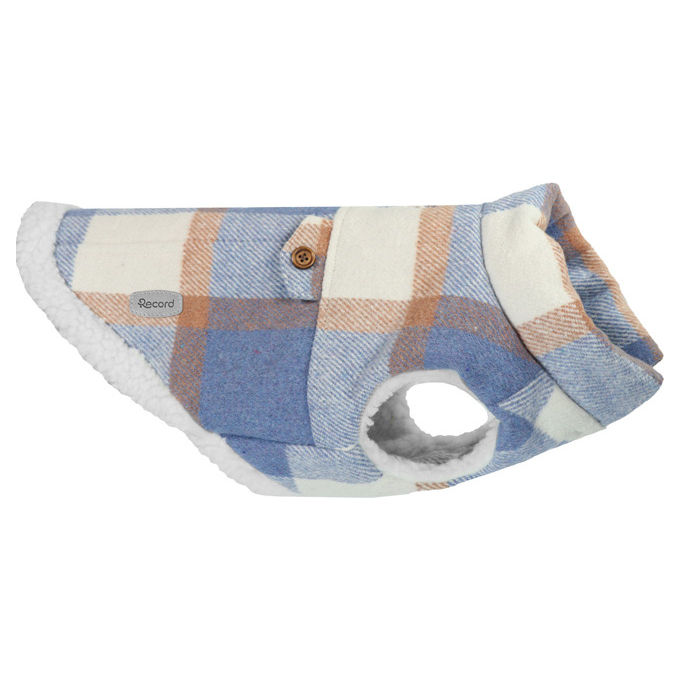 Record Cappottino per cani Scottish L - Lunghezza dorso 45 cm Blu,BiancoMarrone