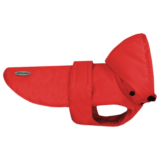 Record Cappottino impermeabile per cani con cappuccio rimovibile Brumy L - Lunghezza dorso 45 cm Rosso