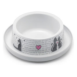 Ciotola bianca in plastica antiformiche con decorazione  16 cm - Capacita' 350 ml Bianco