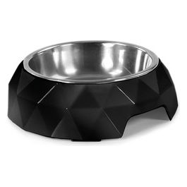 Ciotola per cani in acciaio Diamond  22,5 cm - Capacita' 700 ml Nero