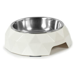 Ciotola per cani in acciaio Diamond  22,5 cm - Capacita' 700 ml Bianco