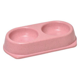 Ciotola doppia in bamboo con gommini antiscivolo  22,5 cm - Capacita' 2x 180 ml Rosa