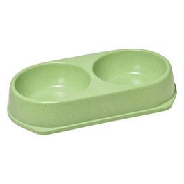 Ciotola doppia in bamboo con gommini antiscivolo  30,5 cm - Capacita' 2x 450 ml Verde
