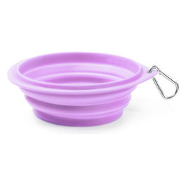 Ciotola pieghevole in TPE con moschettone  16,5 cm - Capacita' 650 ml Lilla